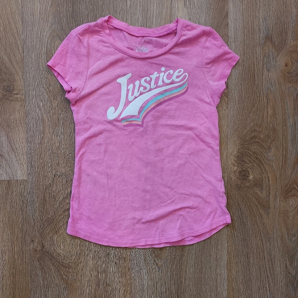 Justice Pink Girls T Shirt size 7